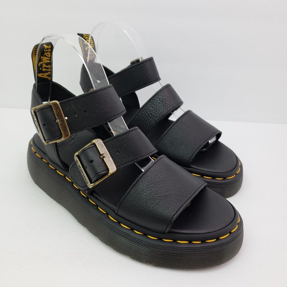 Dr Martens Gryphon Quad Black Leather Sandals NIB